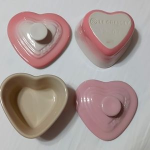 Le Creuset pink heart mini stoneware.